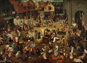 Lucha entre el Carnaval y la Cuaresma, 1559 de Pieter Bruegel the Elder